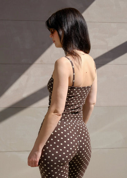 Tie Cami in Espresso Dot