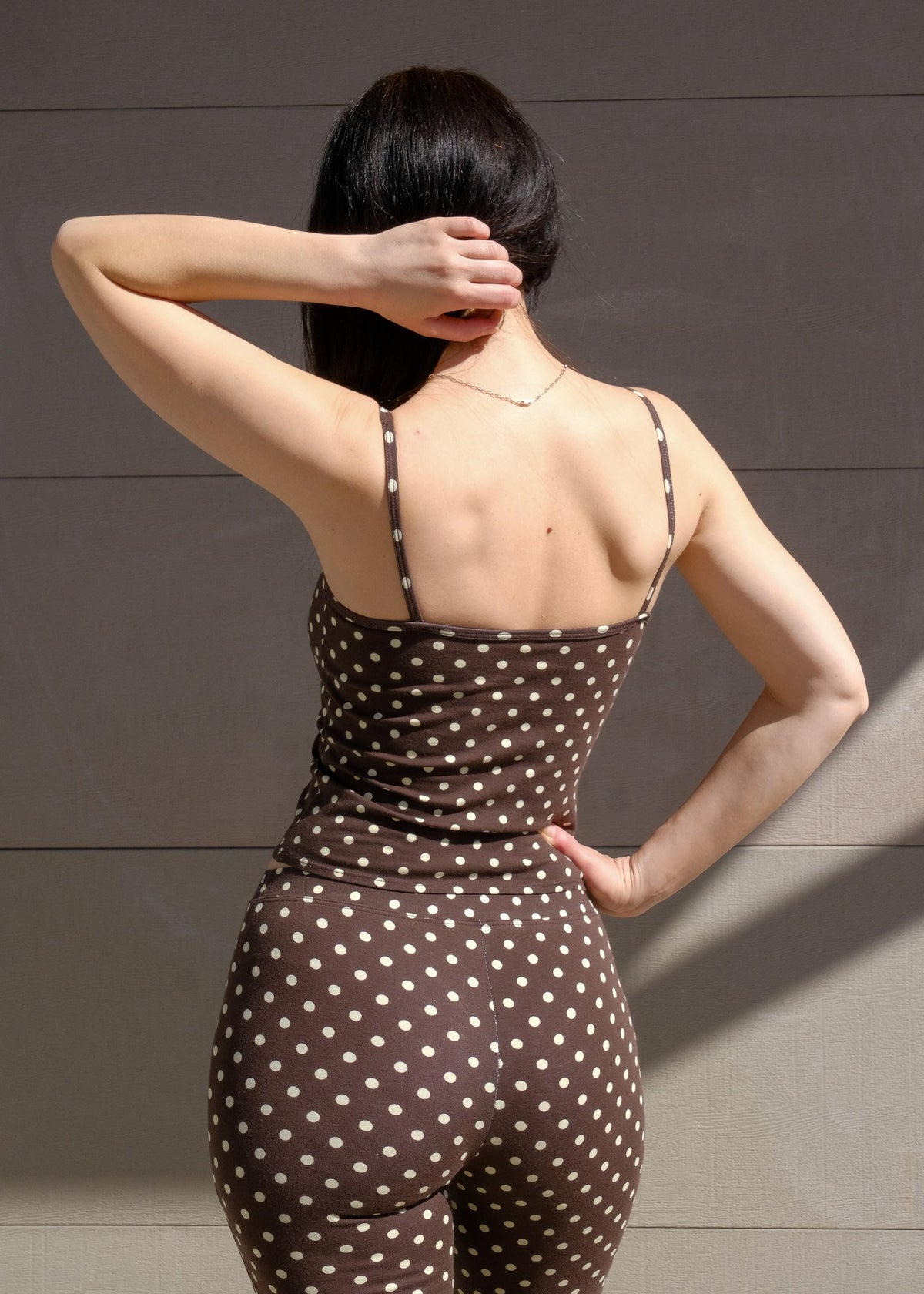 Tie Cami in Espresso Dot