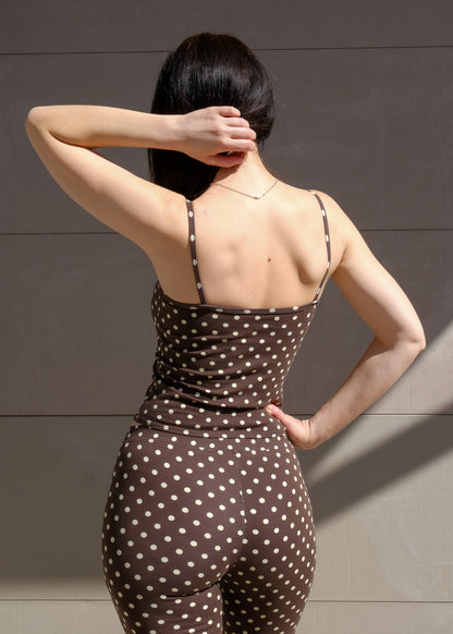Tie Cami in Espresso Dot