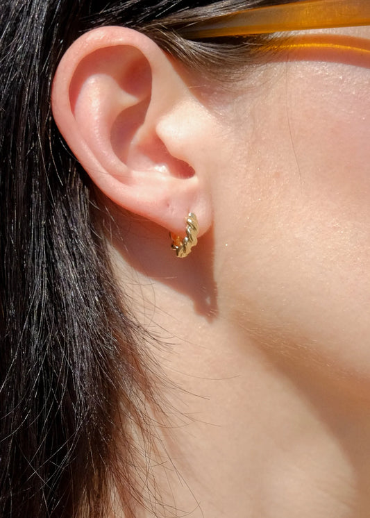 Twisted Rope Gold Hoop