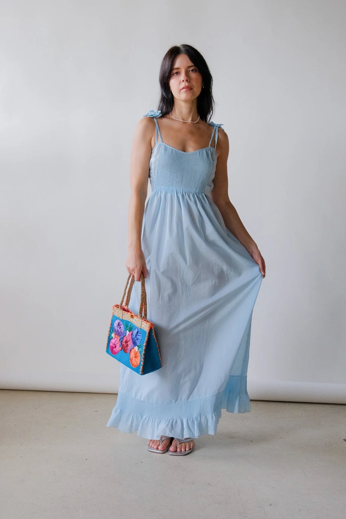 70s Sky Pintuck Dress