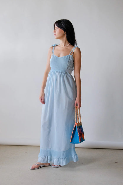 70s Sky Pintuck Dress