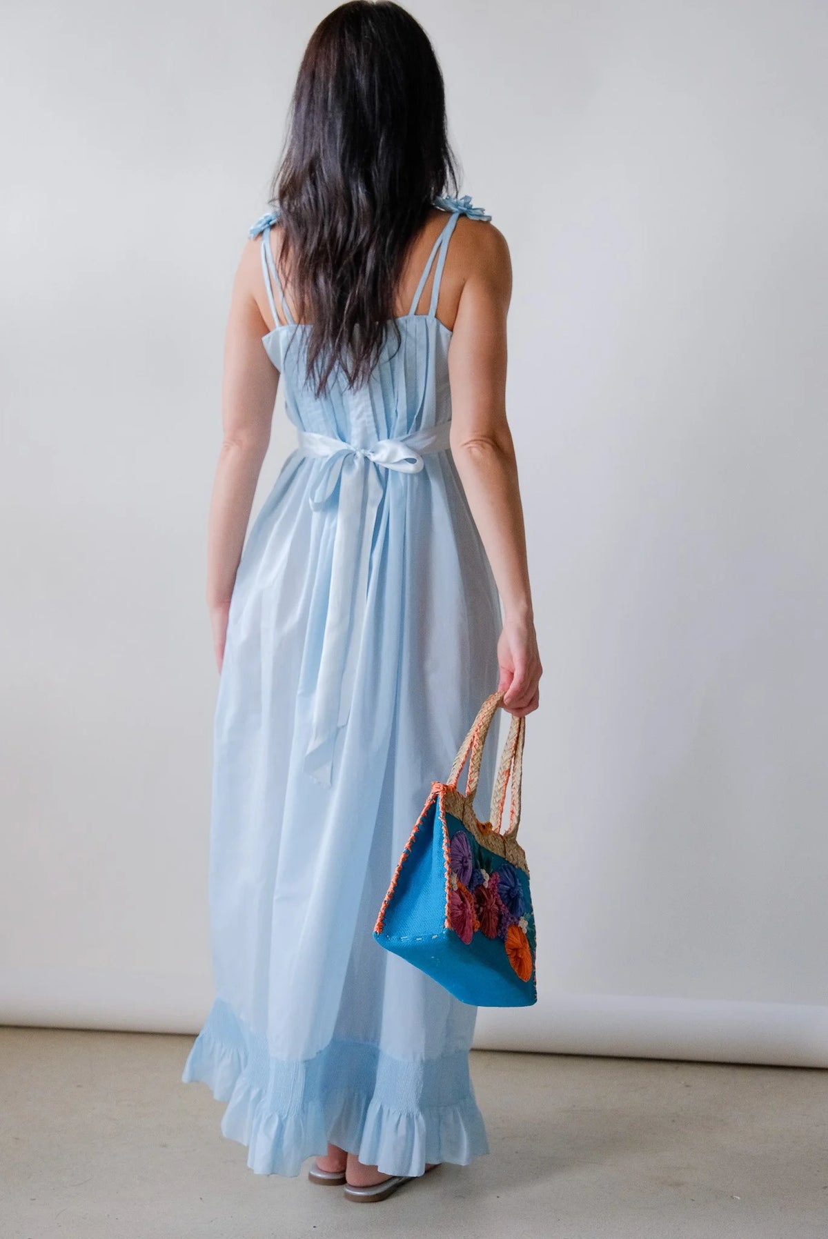 70s Sky Pintuck Dress