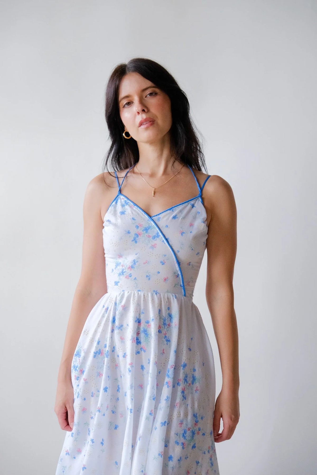 70s Floral Halter Dress