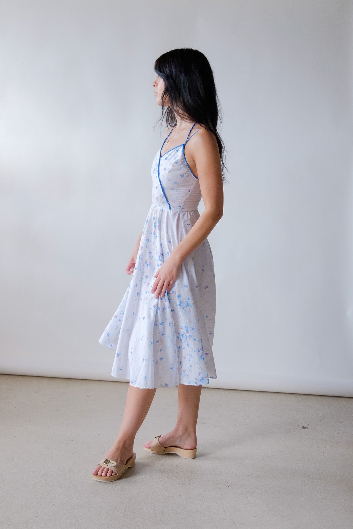70s Floral Halter Dress