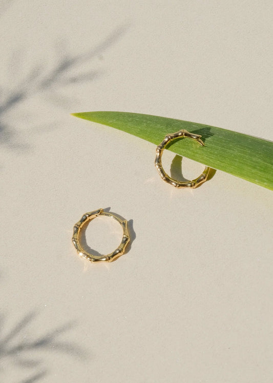 Thin Gold Bamboo Hoop