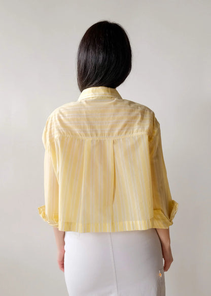 TELA Yellow Pinstripe Crop