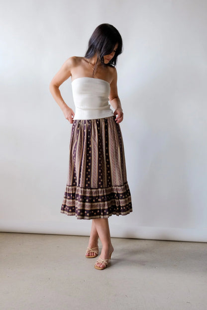 70s Floral Prairie Skirt