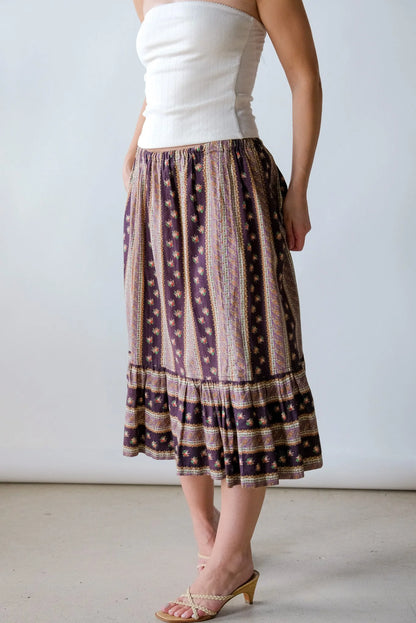 70s Floral Prairie Skirt