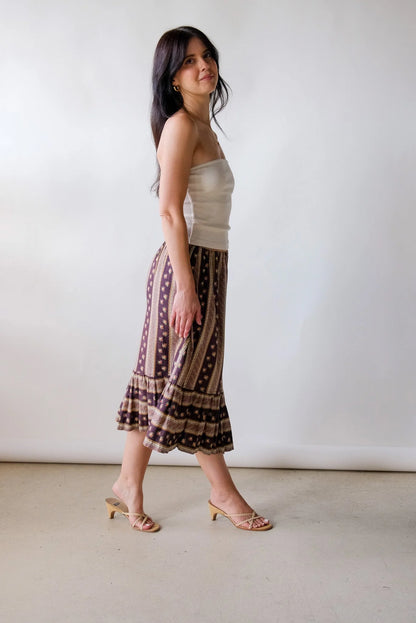 70s Floral Prairie Skirt