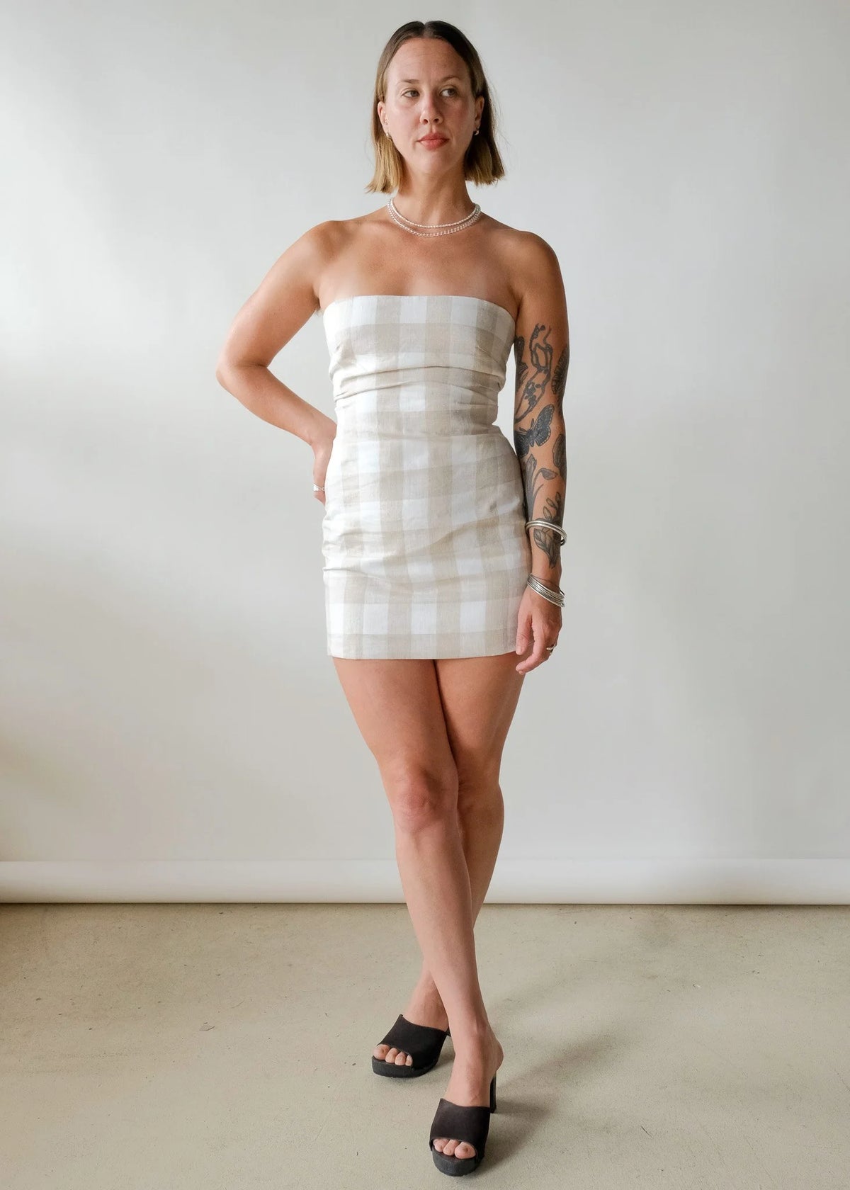 Gia Gingham Linen Mini
