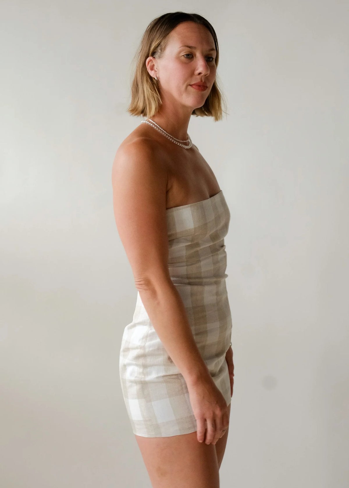 Gia Gingham Linen Mini