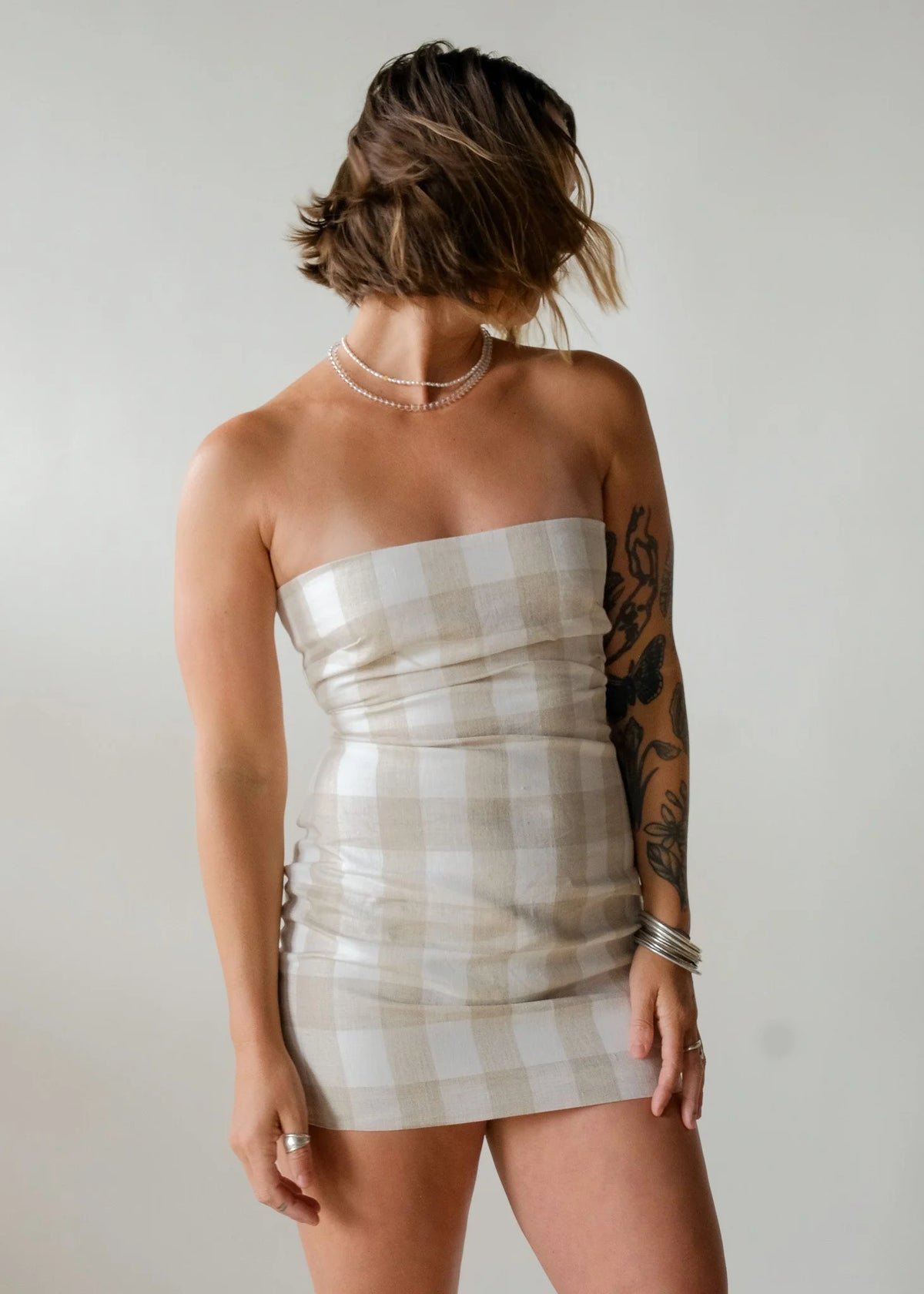 Gia Gingham Linen Mini