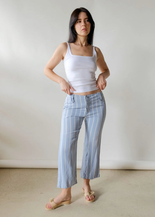 Sky Pinstripe Ankle Pant
