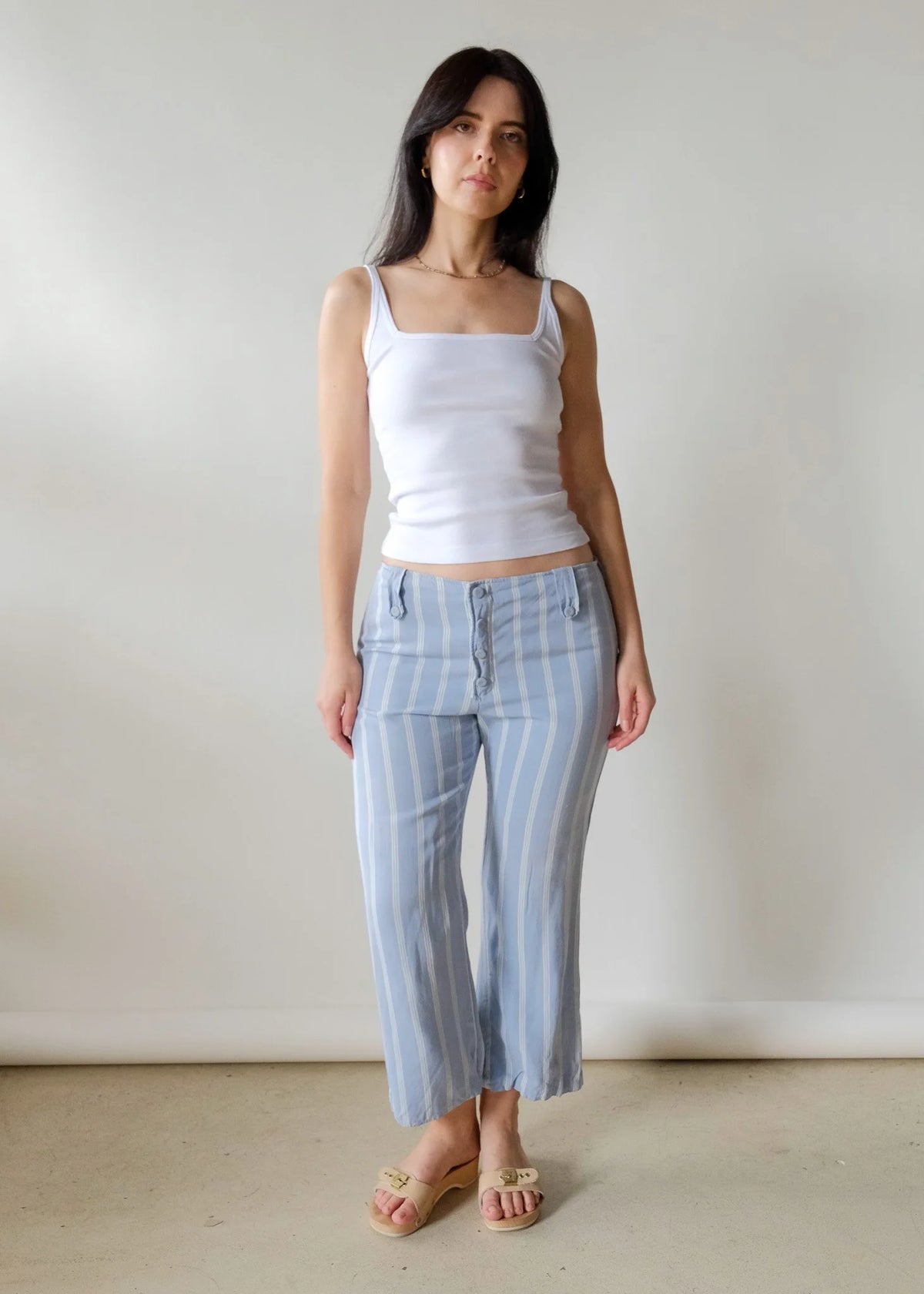 Sky Pinstripe Ankle Pant