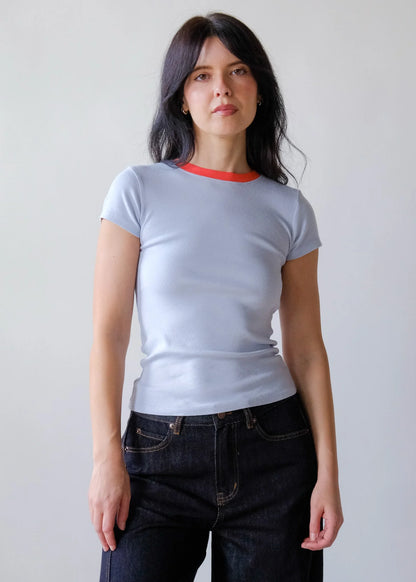 Bebe Ringer Tee in Baby Blue