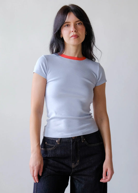 Bebe Ringer Tee in Baby Blue