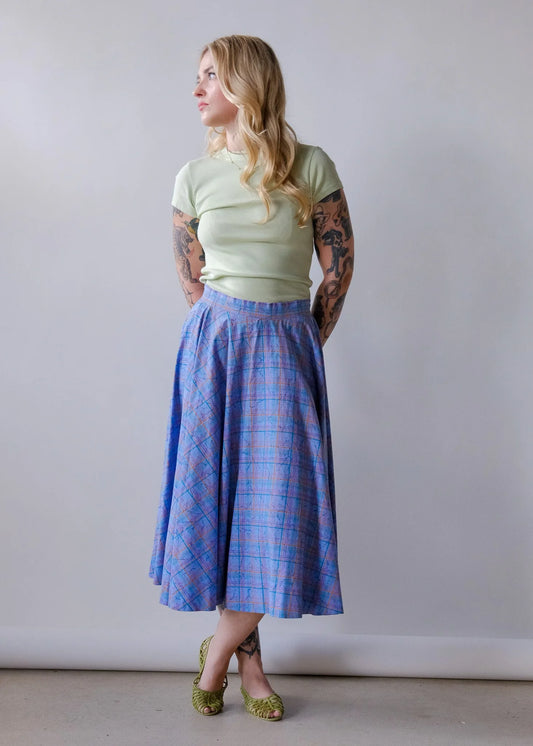 Periwinkle Plaid Skirt