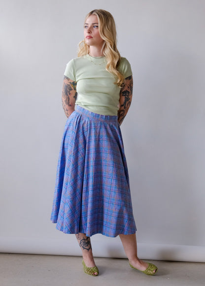 Periwinkle Plaid Skirt