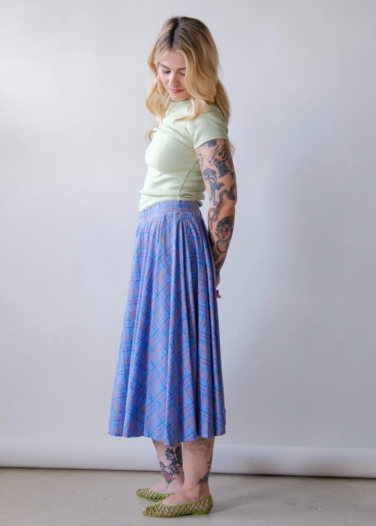 Periwinkle Plaid Skirt