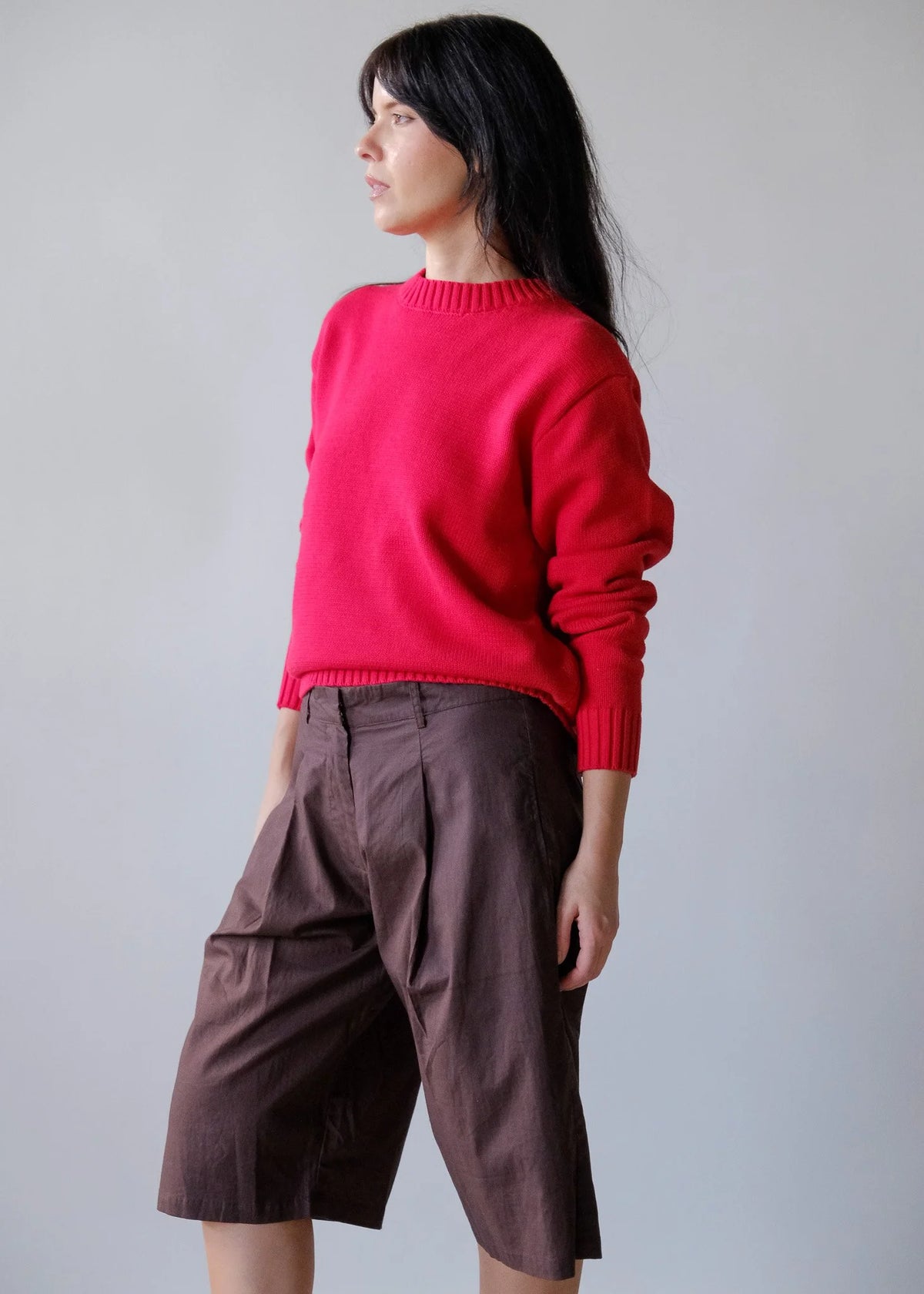Natalie Cherry Cotton Pullover