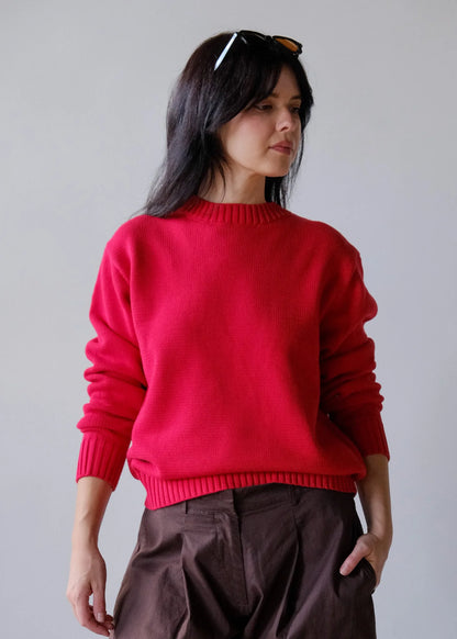 Natalie Cherry Cotton Pullover