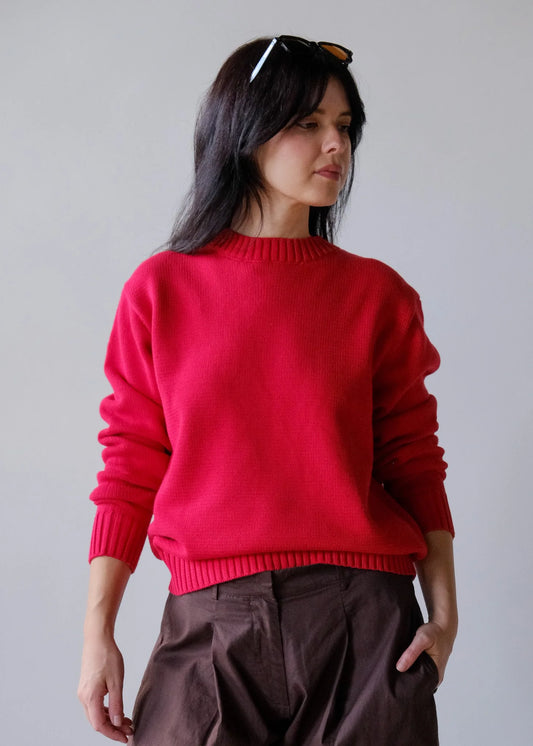 Natalie Cherry Cotton Pullover