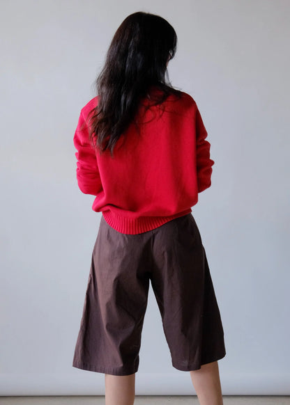Natalie Cherry Cotton Pullover