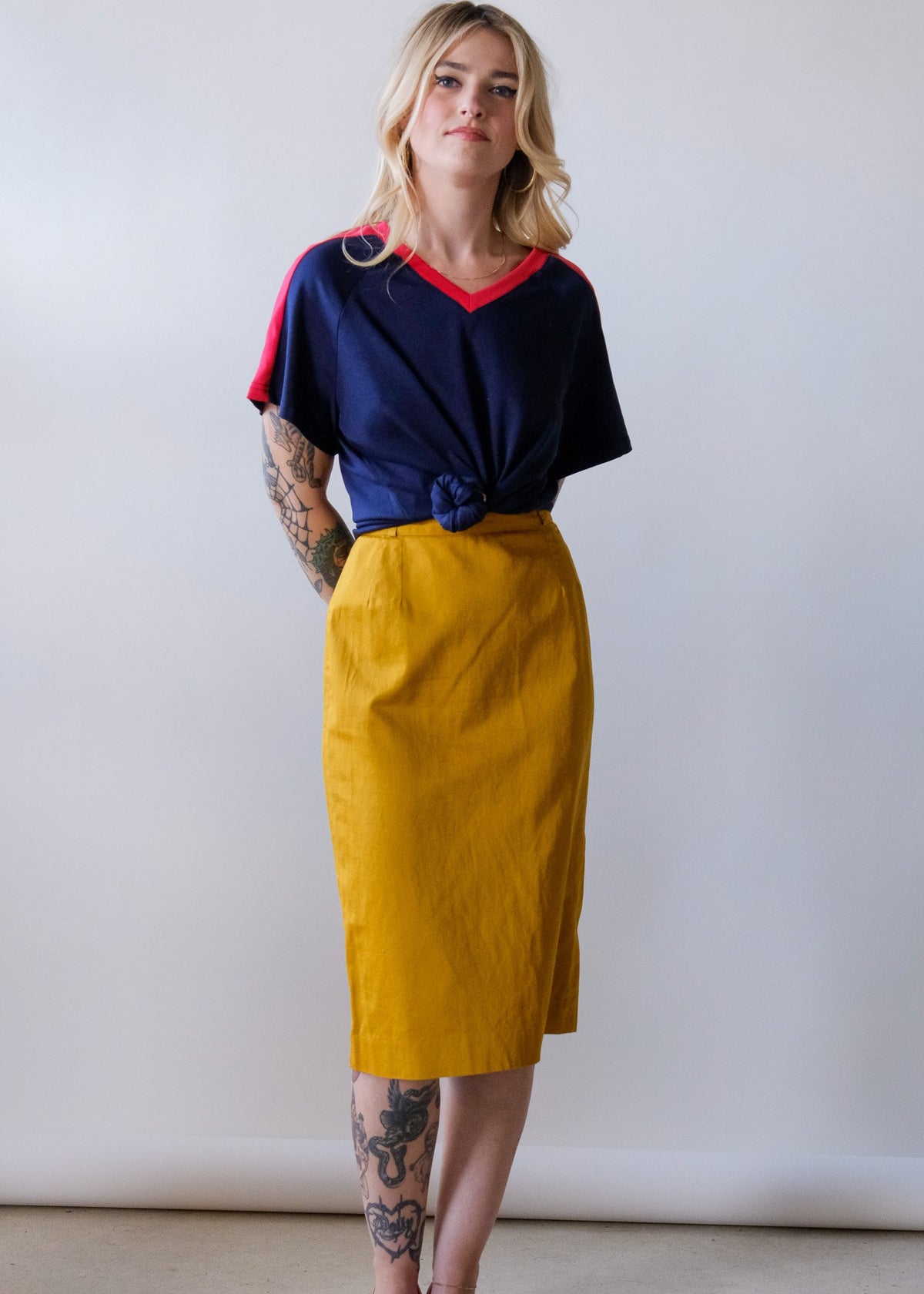 Mustard Pencil Skirt