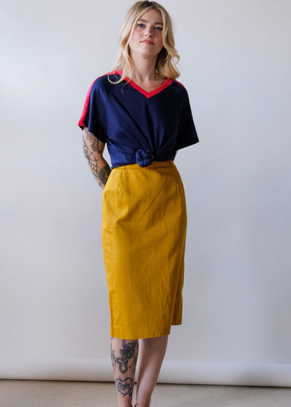 Mustard Pencil Skirt