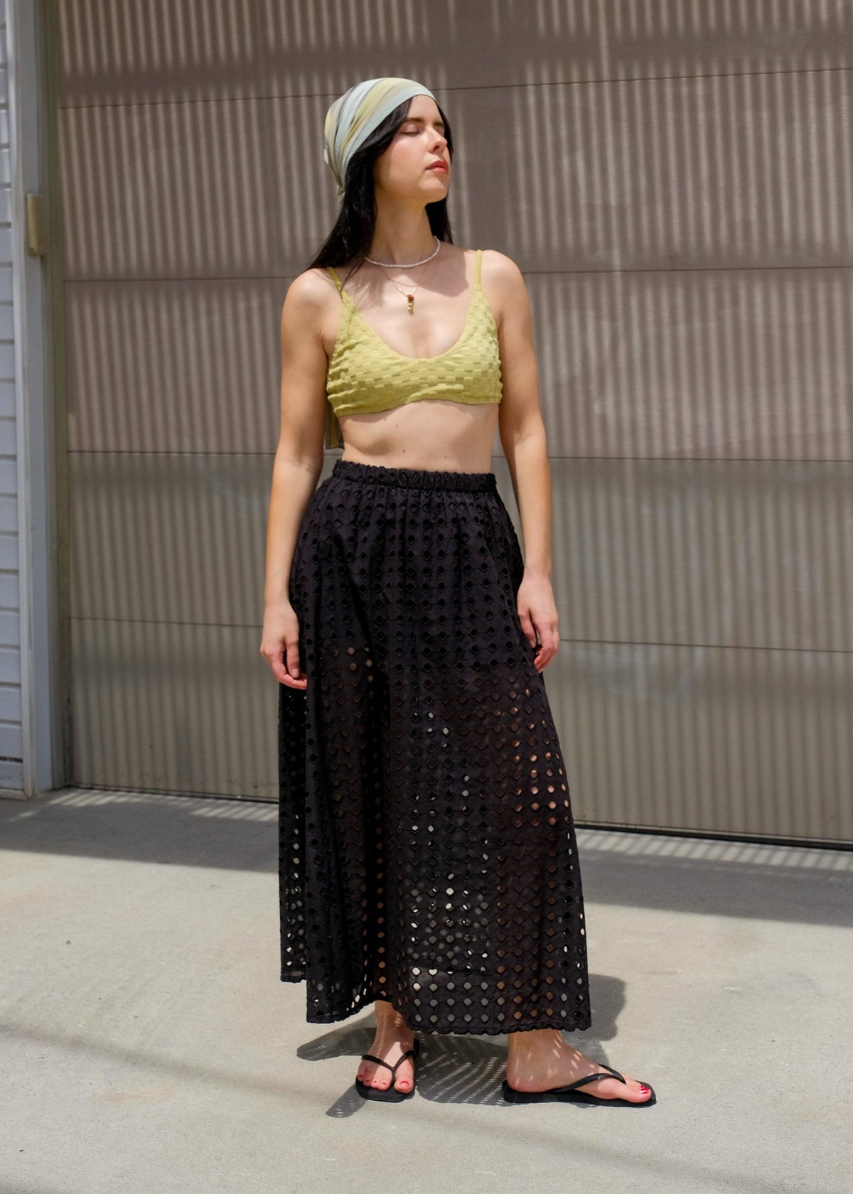 Olga Eyelet Skirt in Black