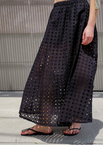 Olga Eyelet Skirt in Black
