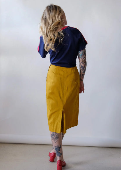 Mustard Pencil Skirt
