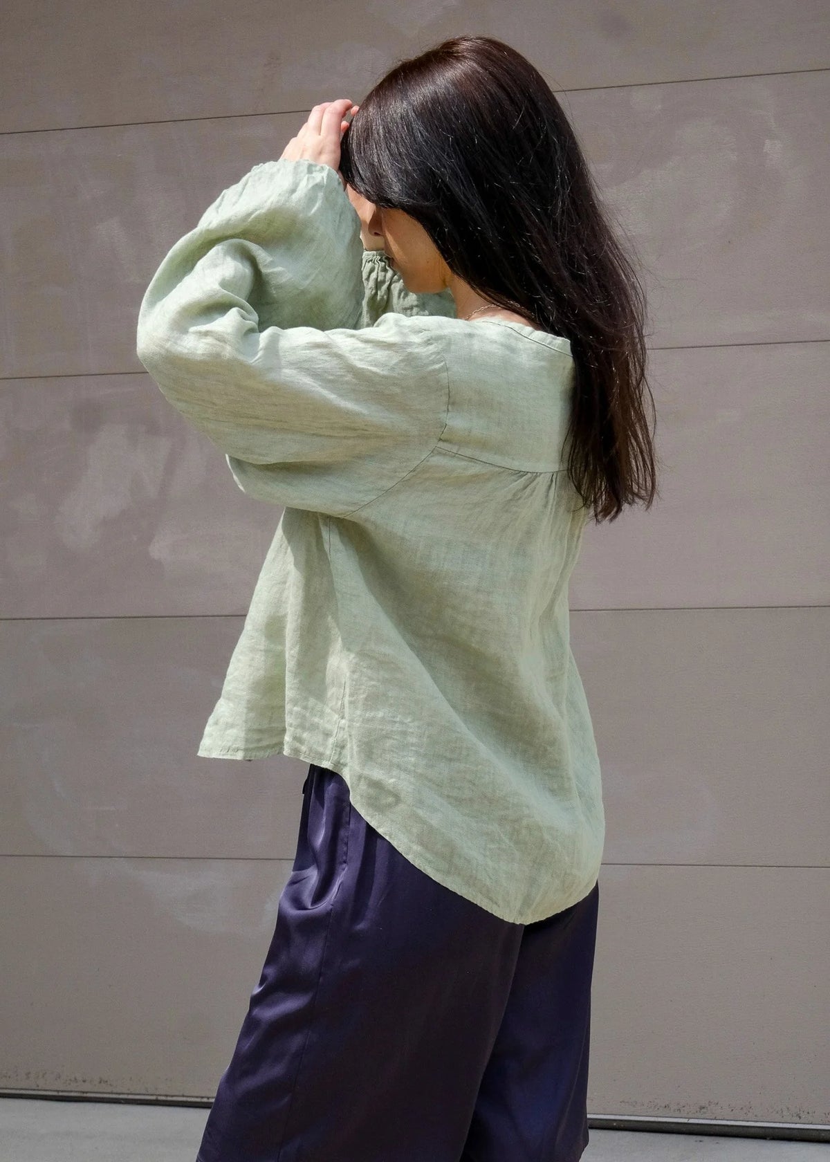 Beachwood the Label Lily Blouse in Sage