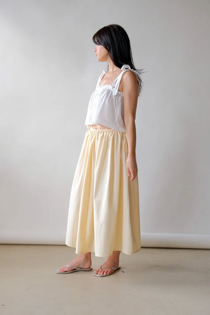 Kiana Drawstring Midi Skirt in Butter Cream