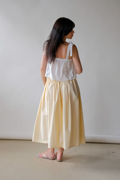 Kiana Drawstring Midi Skirt in Butter Cream