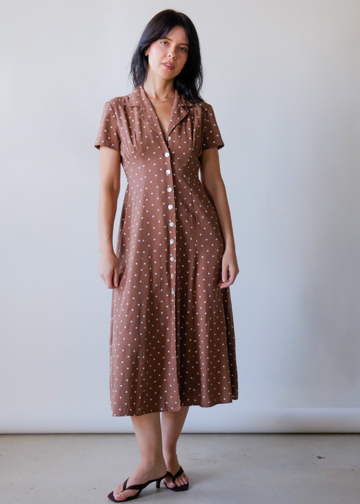 Mocha Polka Dot Dress