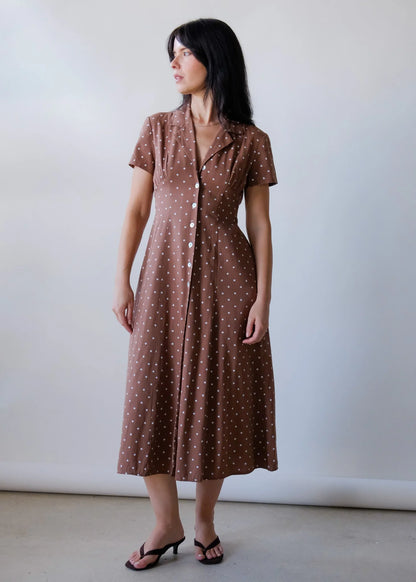 Mocha Polka Dot Dress