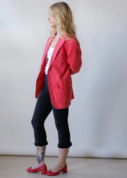 Red Linen Blazer