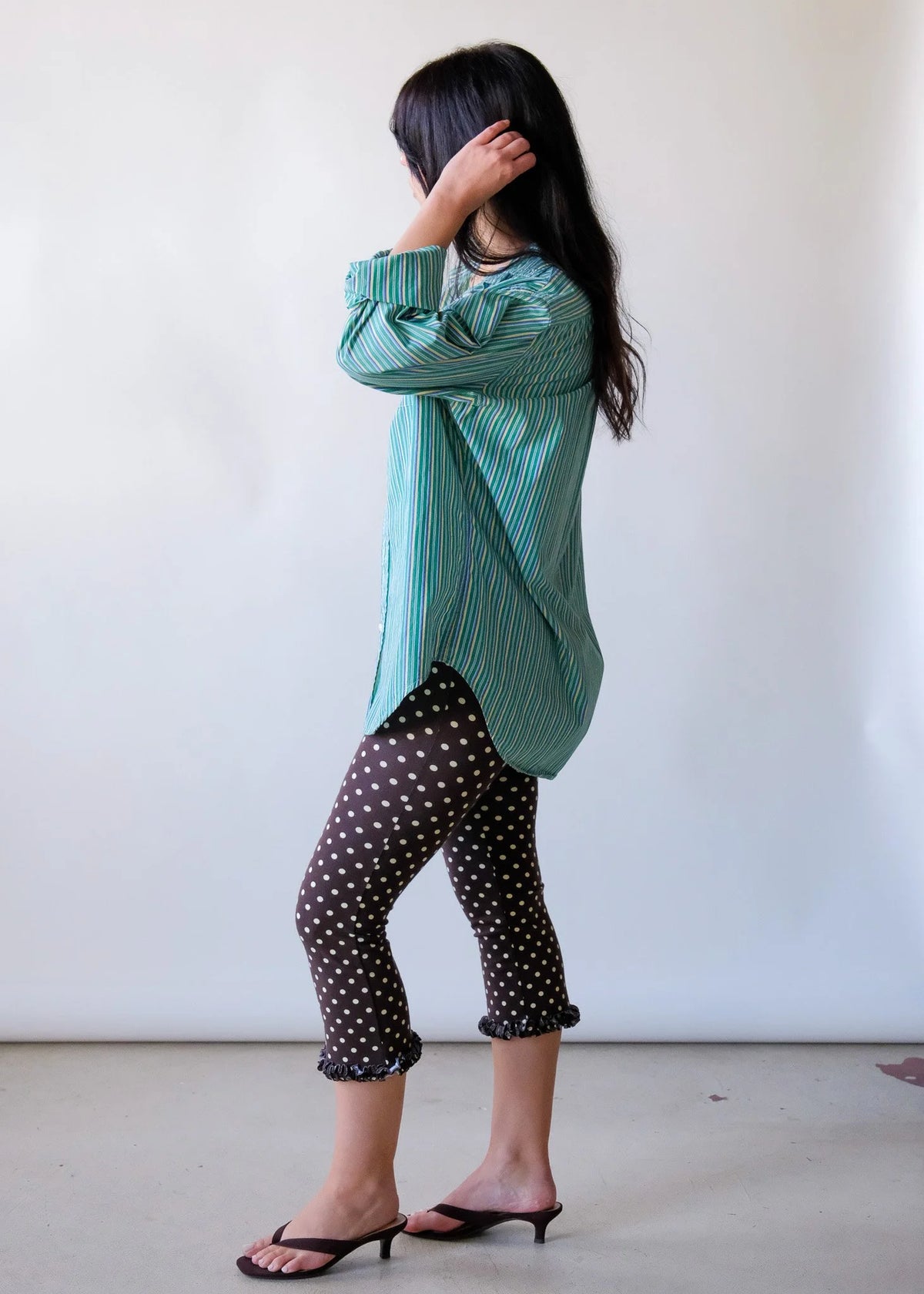 Green Stripe Button Up