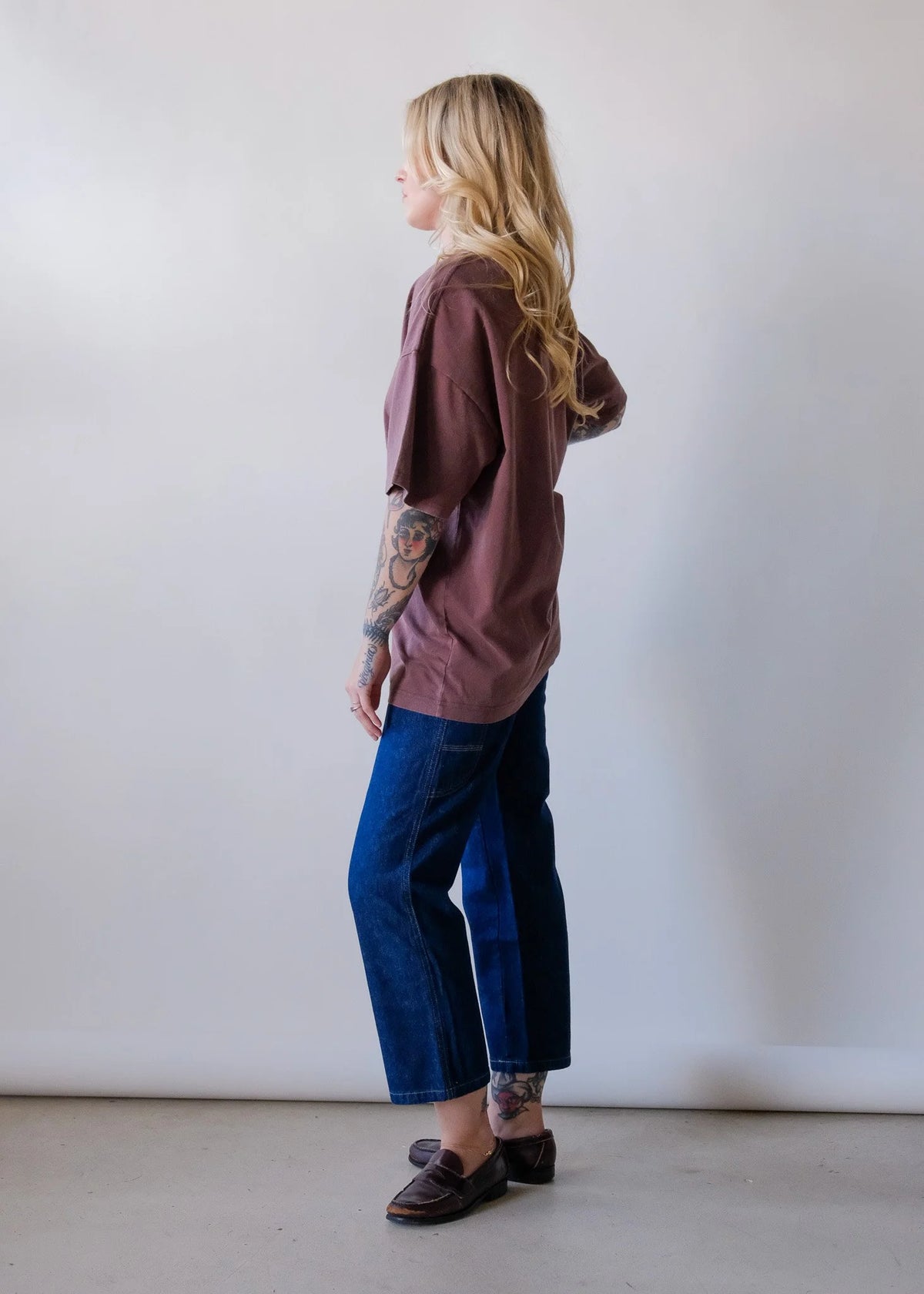 Oversized Cotton Tee Shirt in Chocolate