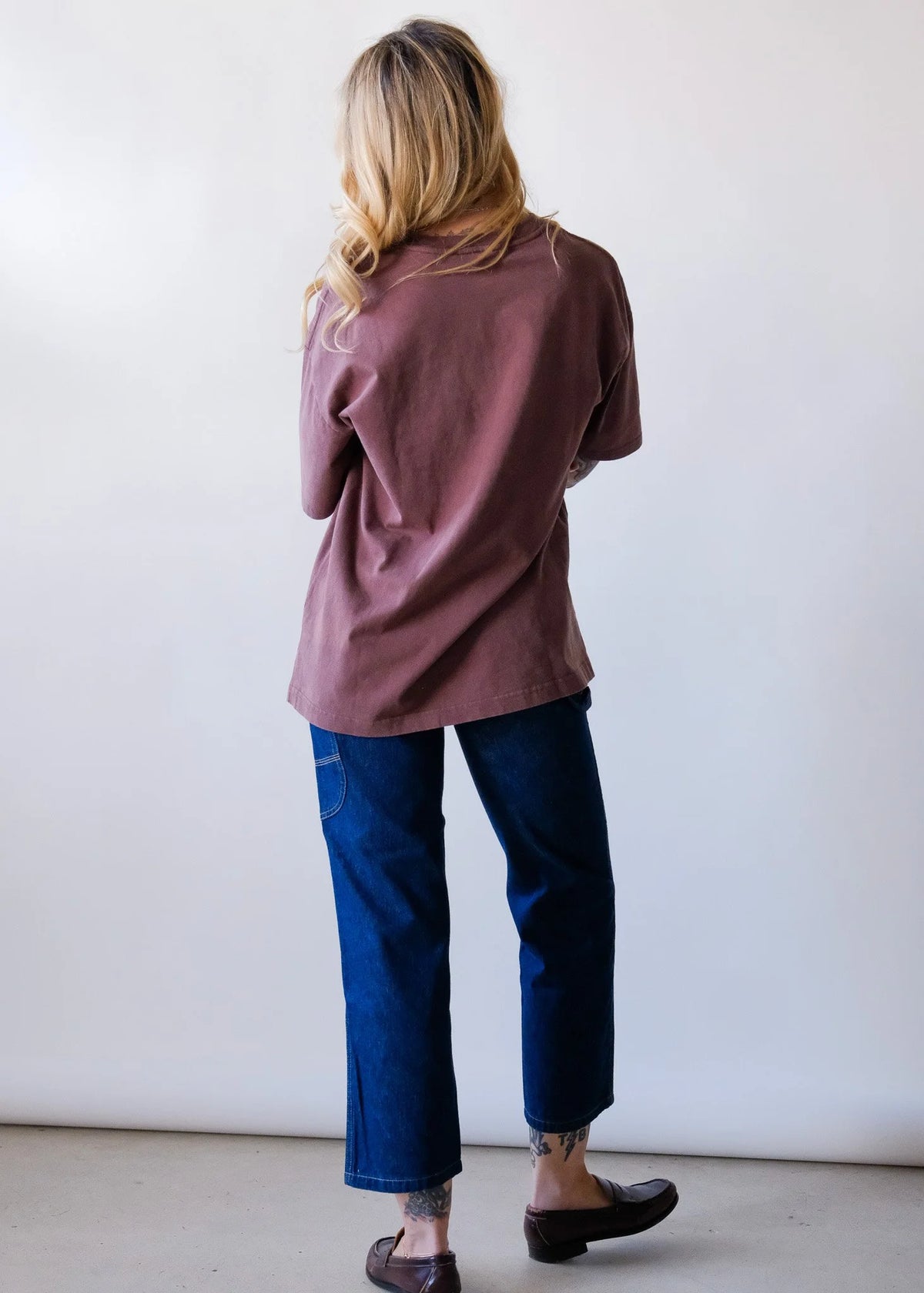 Oversized Cotton Tee Shirt in Chocolate