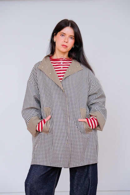 Elsie Funnel Neck Reversible Trench Coat