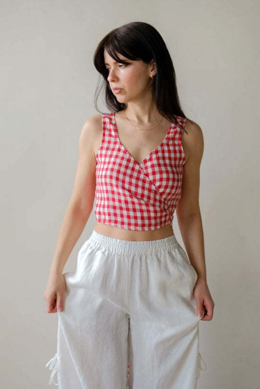 Soja Top in Red Gingham