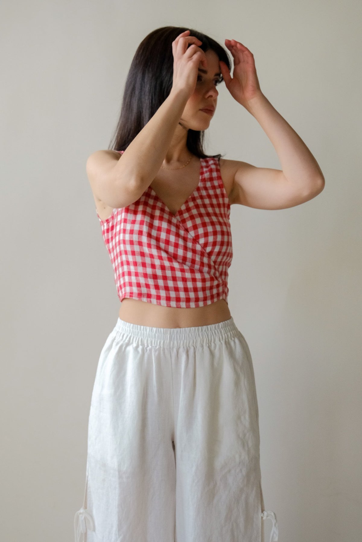 Soja Top in Red Gingham