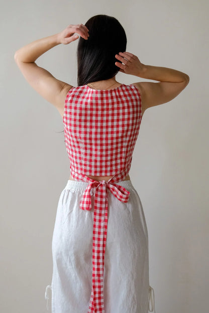 Soja Top in Red Gingham