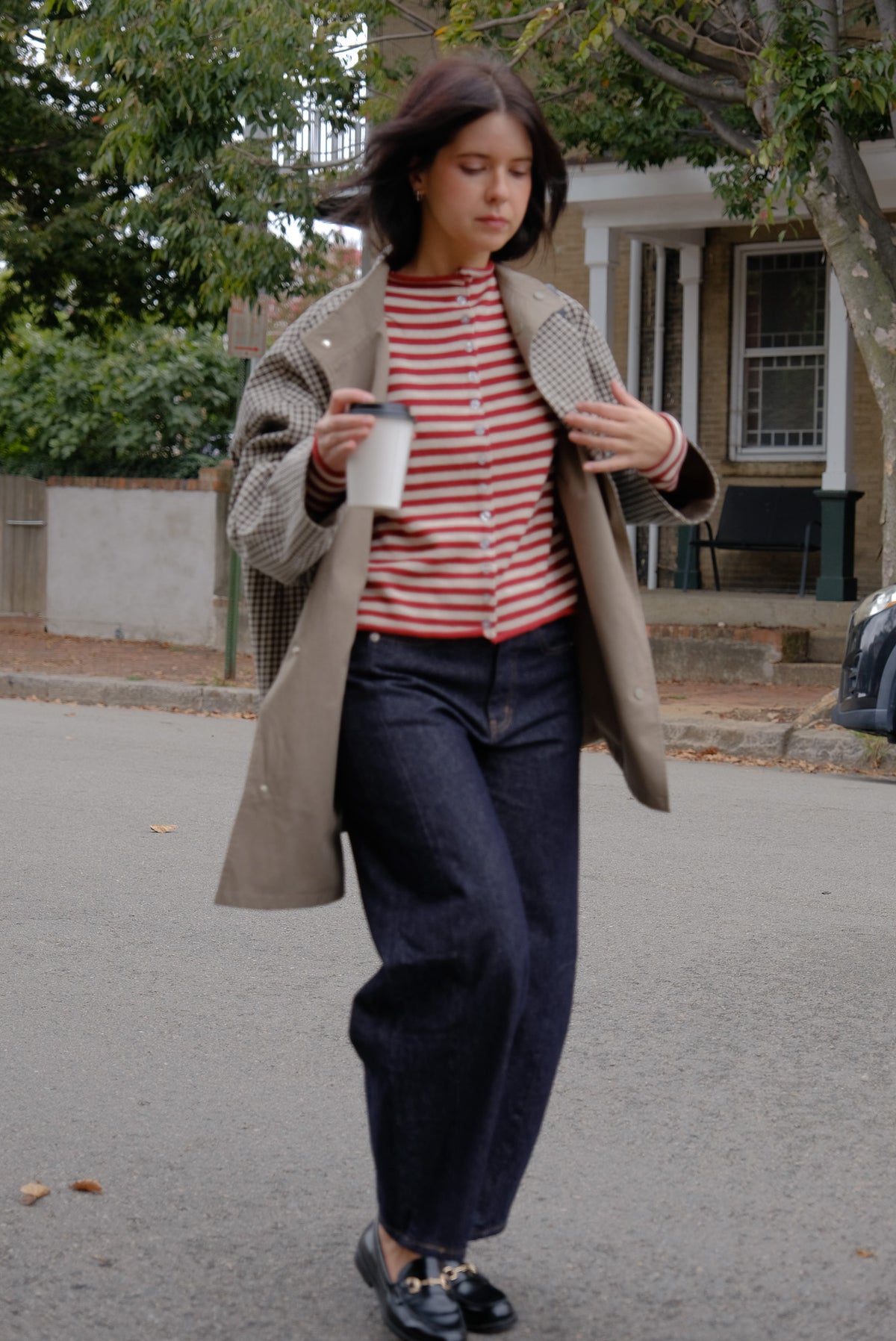 Elsie Funnel Neck Reversible Trench Coat