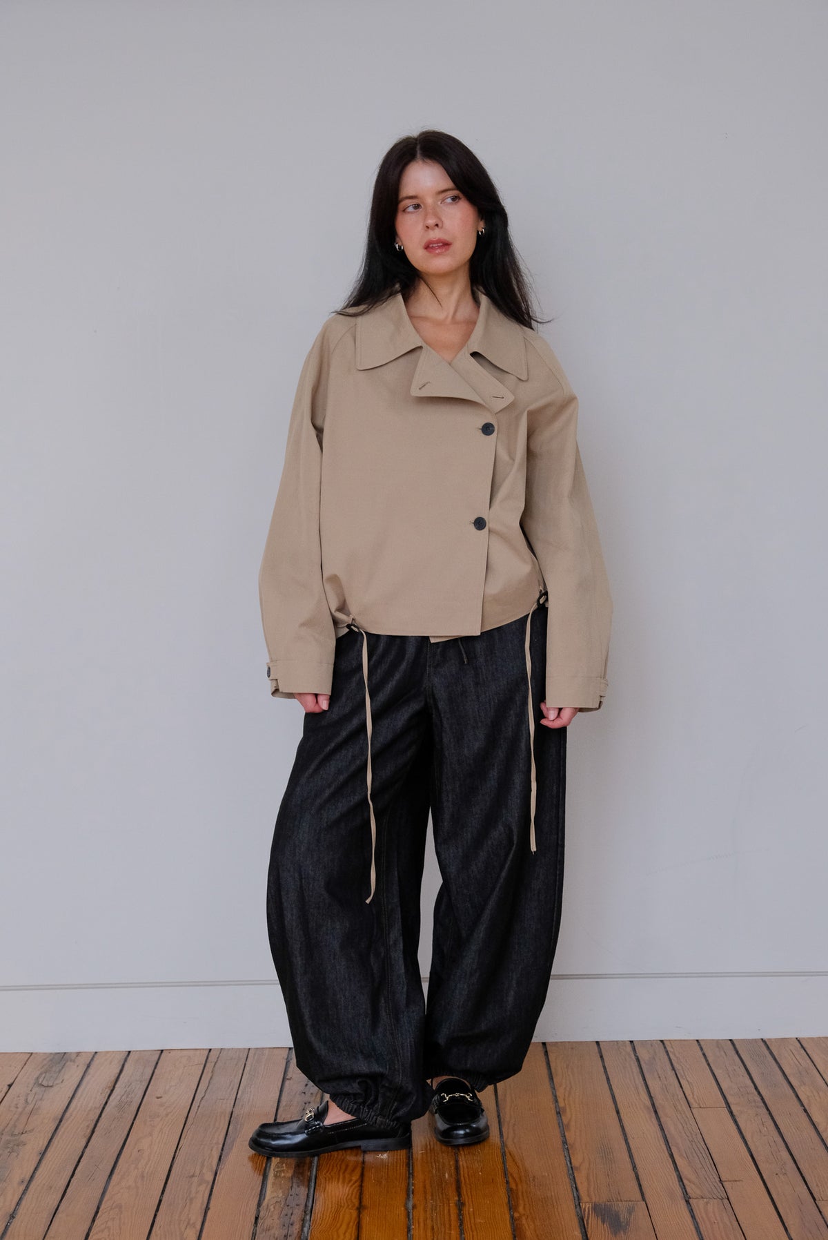 Clara Cropped Drawstring Coat