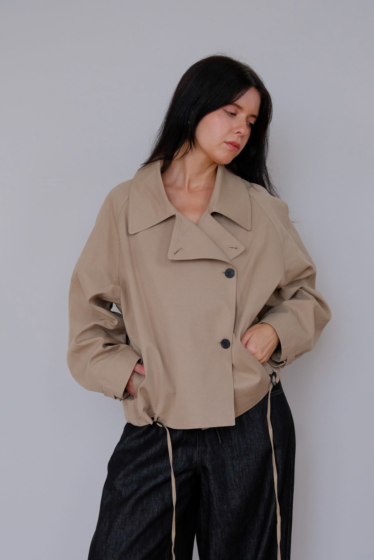 Clara Cropped Drawstring Coat