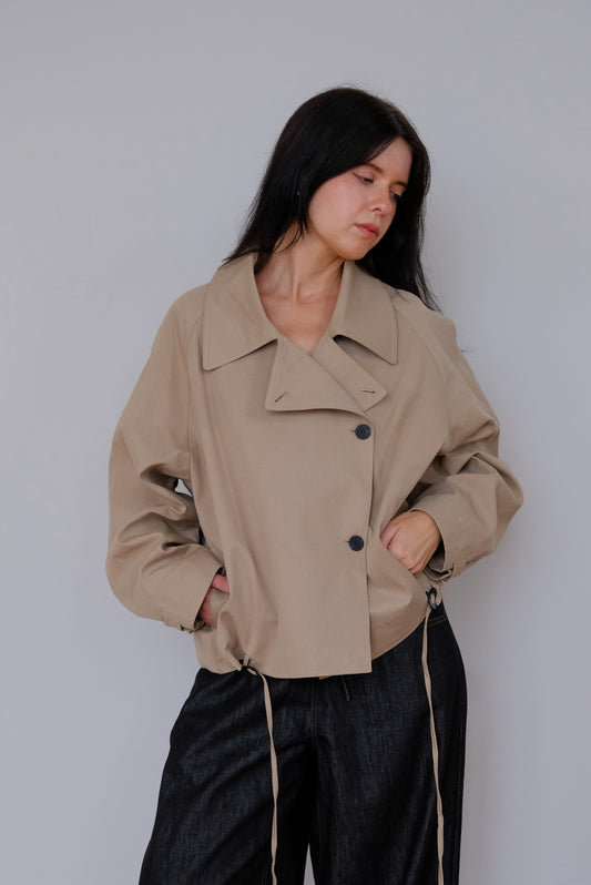 Clara Cropped Drawstring Coat